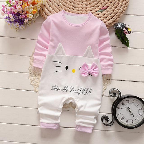 Combinaison Pyjama À Motifs en Coton - Kitty Rose Pyjama - Combinaison - Vêtements Enfants Rose Kitty / 3M - Parents Sereins