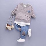 Ensemble 2 Pièces Trendy - Sweat & Pantalon / Garçon & Fille Ensemble - Vêtements Enfant Bébé Rose Manches Longues / 12M - Parents Sereins