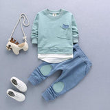 Ensemble 2 Pièces Trendy - Sweat & Pantalon / Garçon & Fille Ensemble - Vêtements Enfant Bébé Vert Manches Longues / 12M - Parents Sereins