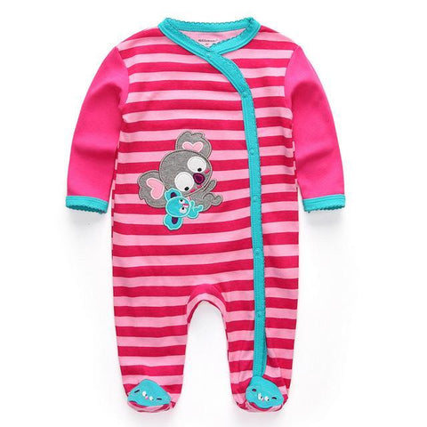 Combinaison Pyjama Rose Rayé Koala Pyjama - Combinaison - Vêtements Enfants 12M - Parents Sereins