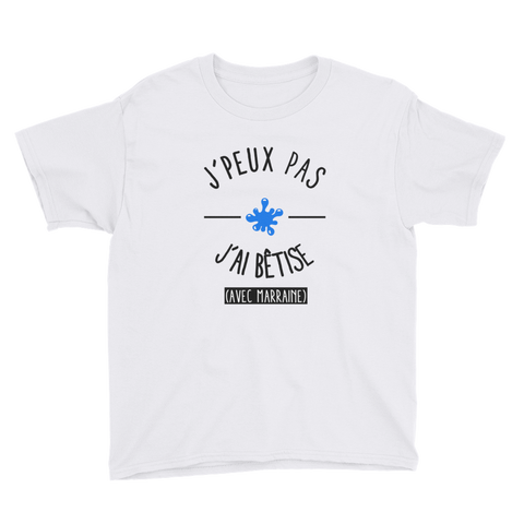 T-Shirt Garçon - J'peux Pas J'ai Bêtise (Avec Marraine) T-Shirt - Vêtements Enfant XS - Parents Sereins